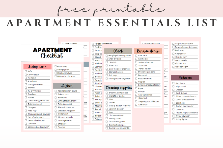 apartment essentials list