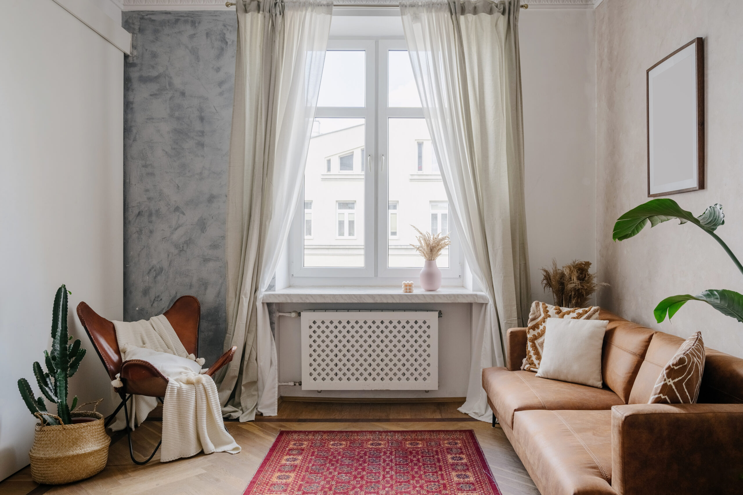 how to hang curtains in a rental